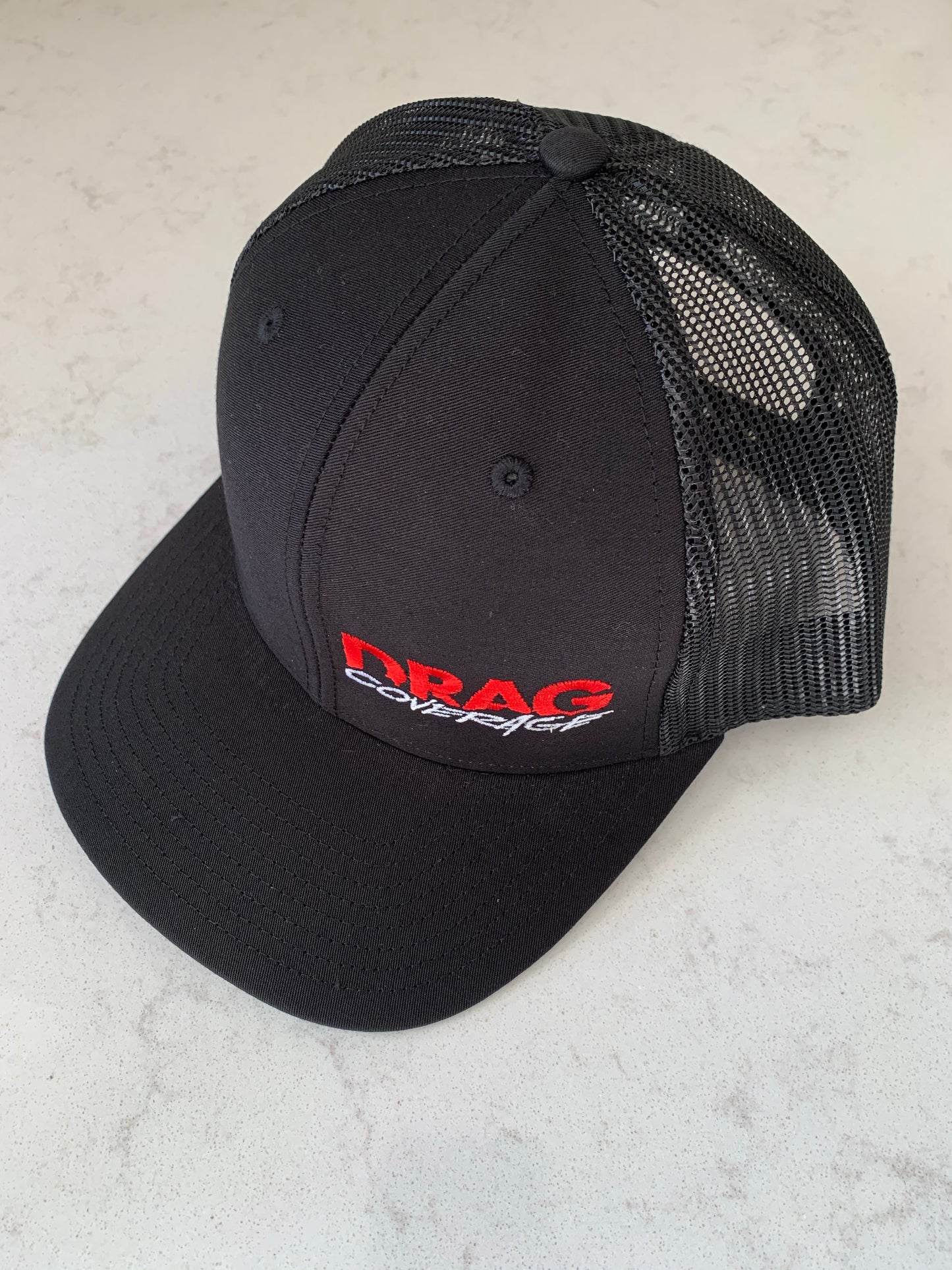 DragCoverage Trucker Hat - All Black with Logo